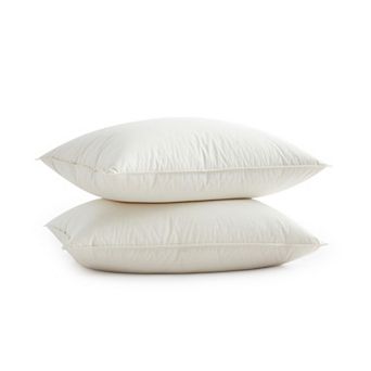 Unikome 50% Goose Down Pillow Set of 2, Cotton Shell Soft Support Bed Pillows