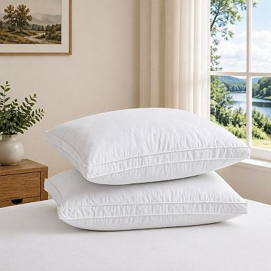 Unikome Diamond Quilted Goose Feather Gusset Pillow Set of 2