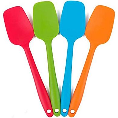 4-Piece Silicone Spatula Set, Heat-Resistant, Non-Stick with Stainless Steel Core