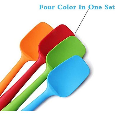 4-Piece Silicone Spatula Set, Heat-Resistant, Non-Stick with Stainless Steel Core