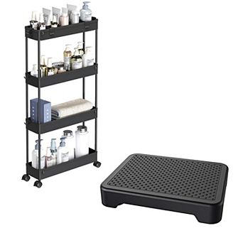 SPACELEAD Slim Storage cart and Step Stool
