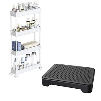 SPACELEAD Slim Storage cart and Step Stool