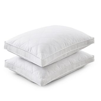 Unikome Goose Down Feather Pillow Set of 2, Diamond Quilted Hotel Support Pillows