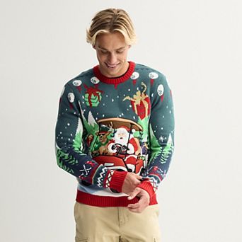 Men's Santa Golfing Crewneck Sweater