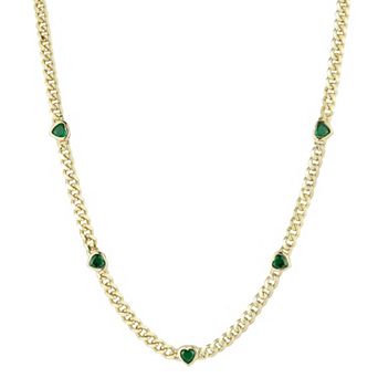 Sunkissed Sterling Cubic Zirconia Curb Chain Necklace