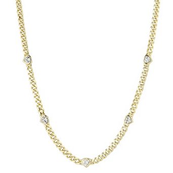 Sunkissed Sterling Cubic Zirconia Curb Chain Necklace