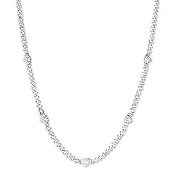 Sunkissed Sterling Cubic Zirconia Curb Chain Necklace