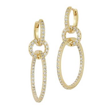 Everyday by Sunkissed Cubic Zirconia Pave Oval Link Drop Earrings