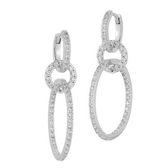 Everyday by Sunkissed Cubic Zirconia Pave Oval Link Drop Earrings