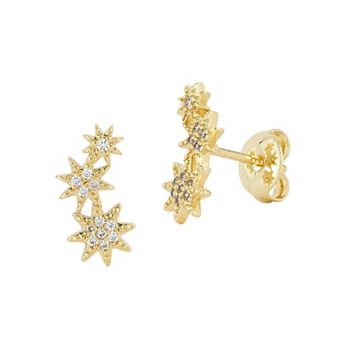 Everyday by Sunkissed Cubic Zirconia Tri Sun Stud Earrings