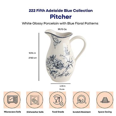 222 Fifth Adelaide Floral Serving Pitcher