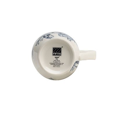 222 Fifth Adelaide Floral Mug Set of 4 - 14 oz. Coffee Mugs
