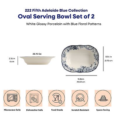 222 Fifth Adelaide Oval Serving Bowls Set of 2