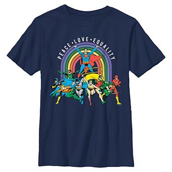 Boys 6-20 DC Comics Justice League Peace, Love, Equality Graphic Tee