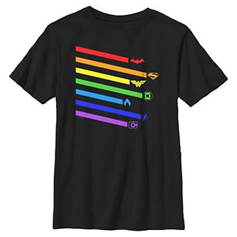 Boys 6-20 DC Comics Justice League Rainbow Graphic Tee