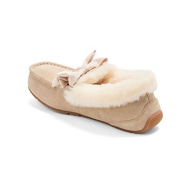 Dearfoams Fireside Women's Bow Accent Moccasin Slippers