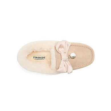 Dearfoams Fireside Women's Bow Accent Moccasin Slippers