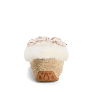 Dearfoams Fireside Women's Bow Accent Moccasin Slippers
