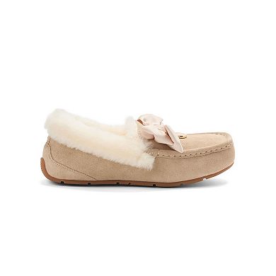 Dearfoams Fireside Women's Bow Accent Moccasin Slippers