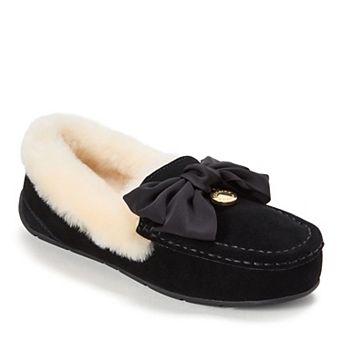 Dearfoams Fireside Women's Bow Accent Moccasin Slippers