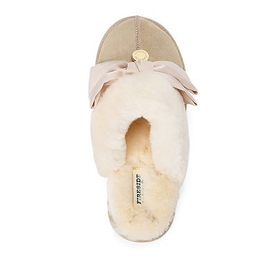 Dearfoams Fireside Women's Bow Accent Scuff Slippers