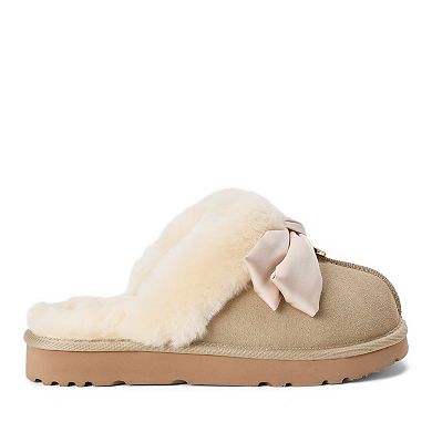 Dearfoams Fireside Women's Bow Accent Scuff Slippers