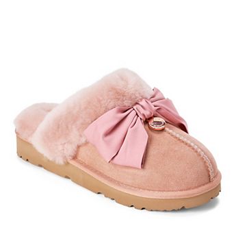 Dearfoams Fireside Women's Bow Accent Scuff Slippers