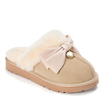 Dearfoams Fireside Women's Bow Accent Scuff Slippers
