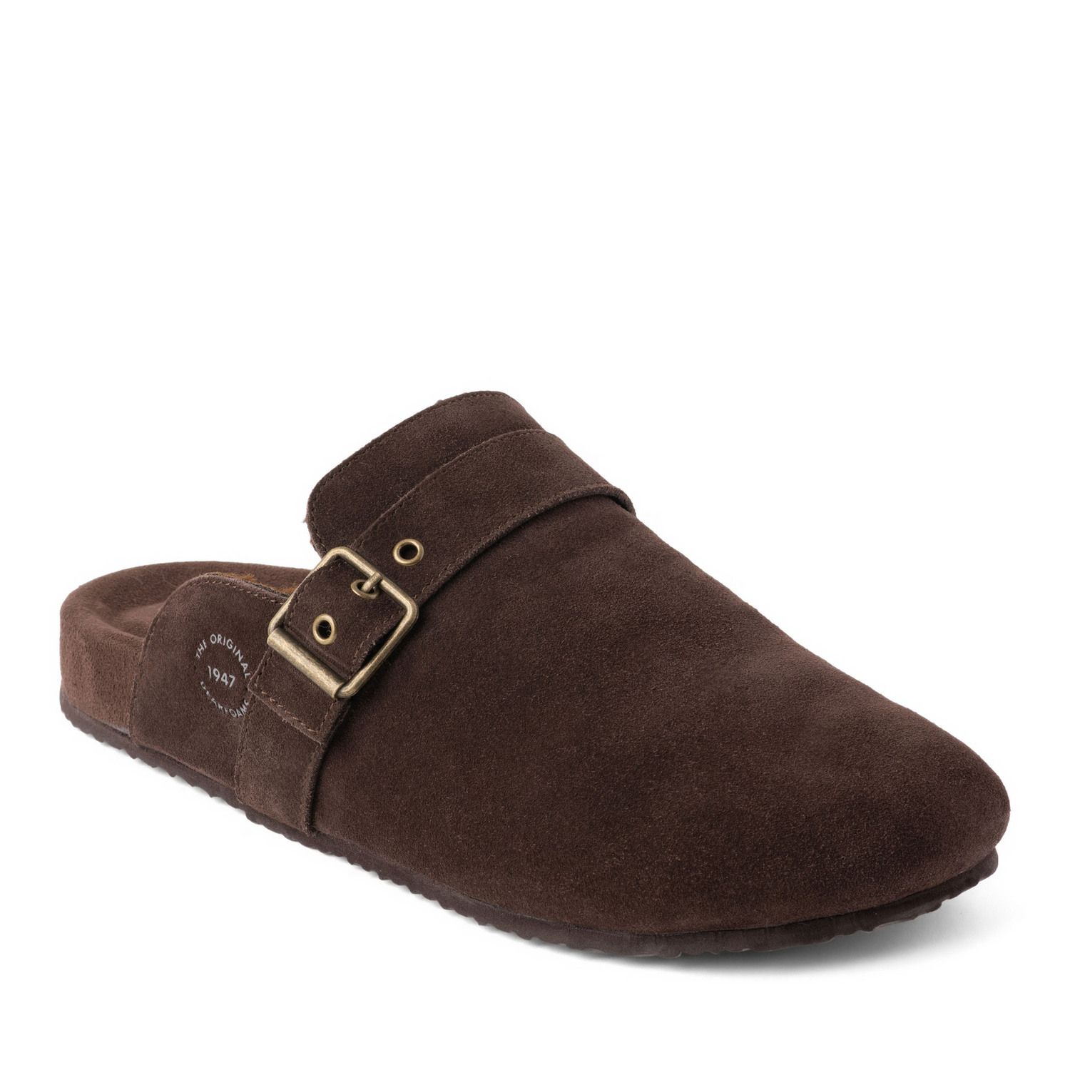 Мужские тапочки Dearfoams Finn Genuine Suede Scuff, цвет: Кофейный — фото 1