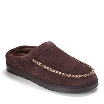 Dearfoams Beckett Men's Genuine Suede Slip-On Clog Slippers