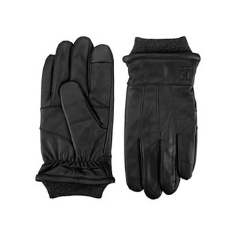 Men's Haggar® Genuine Leather Gloves With Ribbed Cuff