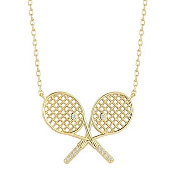 Everyday by Sunkissed Cubic Zirconia Double Tennis Racket Pendant Necklace