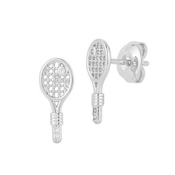 Everyday by Sunkissed Cubic Zirconia Tennis Racket Stud Earrings