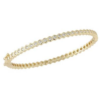 Everyday by Sunkissed Cubic Zirconia Round Bezel Bangle Bracelet