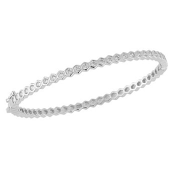 Everyday by Sunkissed Cubic Zirconia Round Bezel Bangle Bracelet