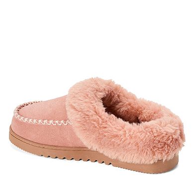 Dearfoams Women's Genuine Suede Slip-On Clog Slippers