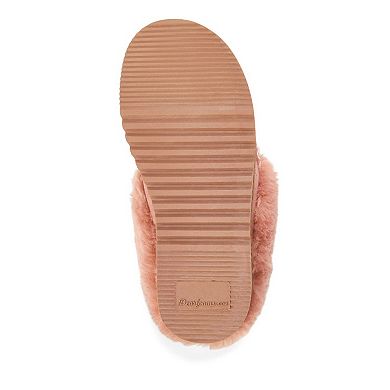 Dearfoams Women's Genuine Suede Slip-On Clog Slippers