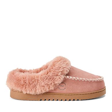Dearfoams Women's Genuine Suede Slip-On Clog Slippers