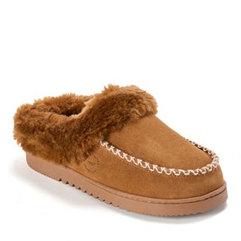 Dearfoams Women's Genuine Suede Slip-On Clog Slippers