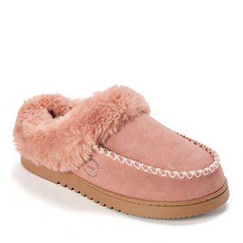 Dearfoams Women's Genuine Suede Slip-On Clog Slippers