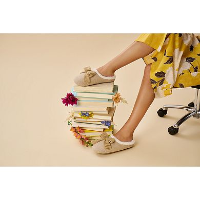 Dearfoams Josie Women's Knit Clog Bow Slippers