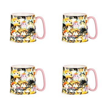 10 Strawberry Street 4 pc Bella Mug Rockstar Cats Set