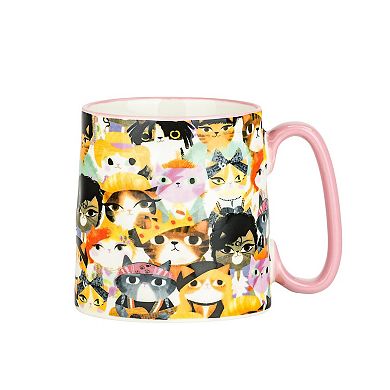 10 Strawberry Street 4-Piece Bella Mug Rockstar Cats Set