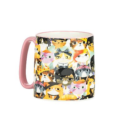 10 Strawberry Street 4-Piece Bella Mug Rockstar Cats Set