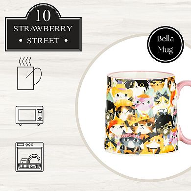 10 Strawberry Street 4-Piece Bella Mug Rockstar Cats Set
