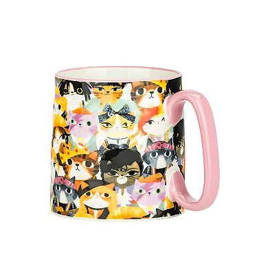 10 Strawberry Street 4-Piece Bella Mug Rockstar Cats Set