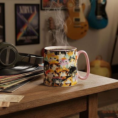 10 Strawberry Street 4-Piece Bella Mug Rockstar Cats Set