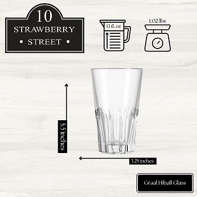 10 Strawberry Street 6-Piece Graal Hiball Glassware Set