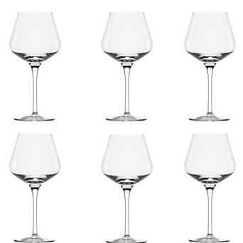 10 Strawberry Street 6 pc Breckenridge Glassware Burgundy Glasses Set