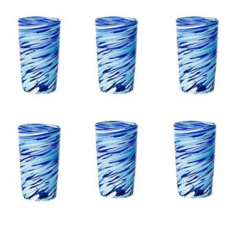 10 Strawberry Street 6 pc Malibu Mexican Glassware Hiball Set